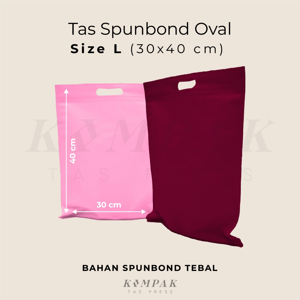 

1 KODI/ 20 PCS - Tas Spunbond Press Oval 30x40 cm Kantong Goodie Bag