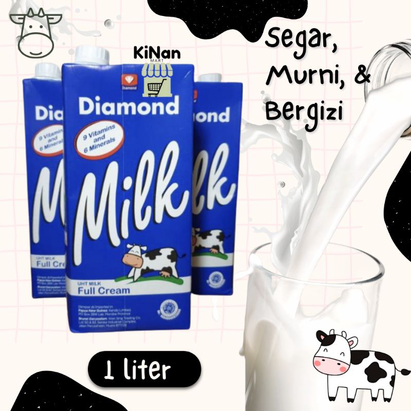 

DIAMOND MILK UHT SUSU FULL CREAM 1 LITER / 1000ml