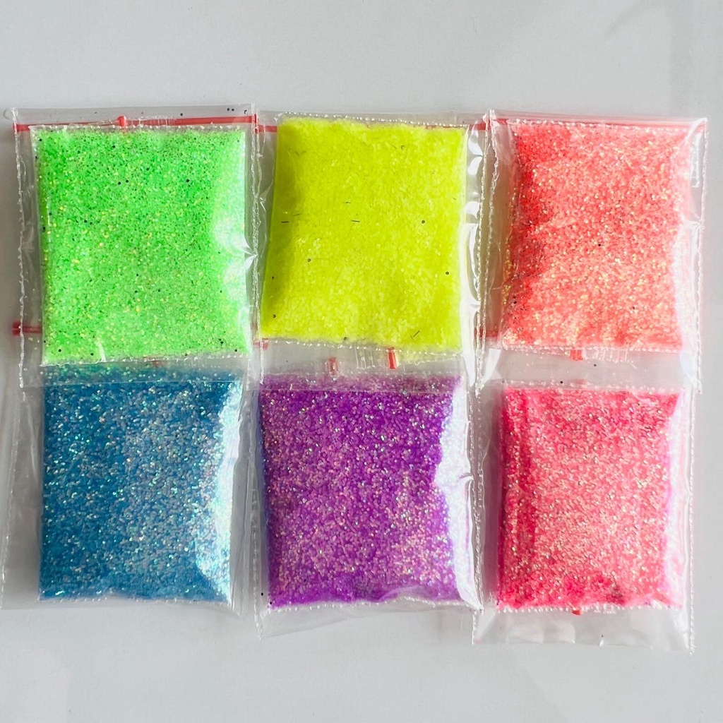 Glitter 8gr FLUORESCENT Stabilo Powder Premium Powder Slime Anak Nail Art Gliter Ombre Bubuk Bling R