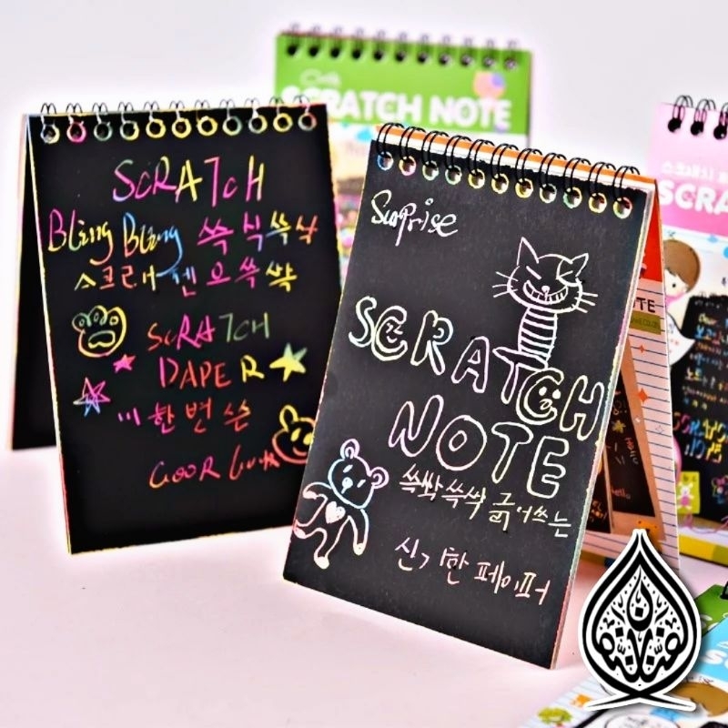 

KERTAS PELANGI KECIL HC Buku Sketsa Warna-warni Scratch Book Grafiti Kertas Mini Tulis Gores Gambar DIY Sscratch