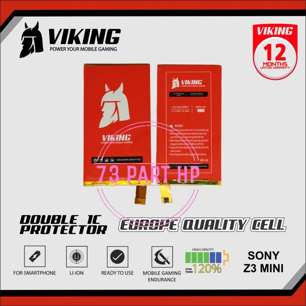 Baterai Viking Double Power - LIS1561ERPC / Sony Xperia Z3 Mini / Z3 Compact / C4 / E5303 / E5353 / 