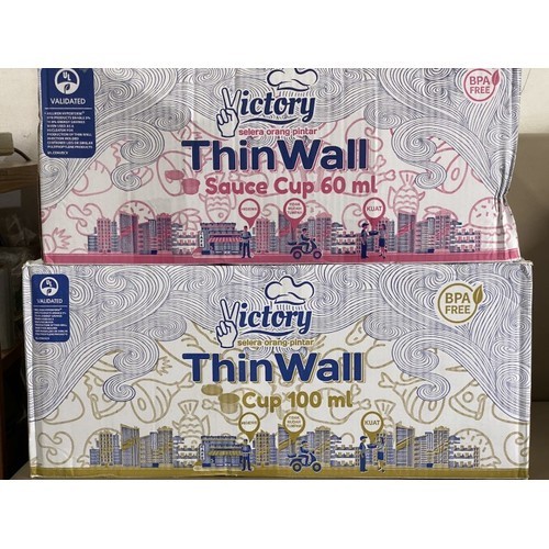 Cup saos VICTORY 100 ml / sambal 100 ml / Cup puding 100 ml PER KARTON / DUS