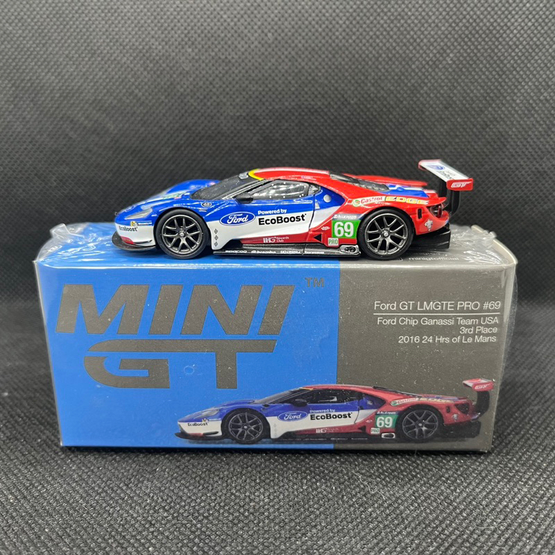 Mini GT 279 Ford GT LMGTE PRO #69 Ford Chip Ganassi Team USA 3rd Place 2016 24 Hrs of Le Mans Minigt