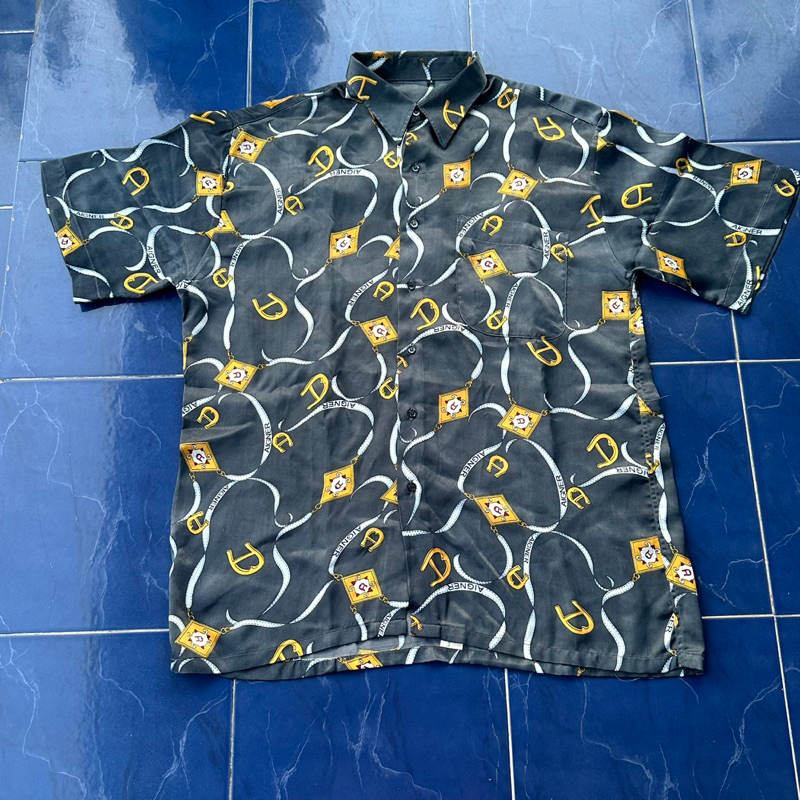 kemeja pria vintage fullprint second preloved