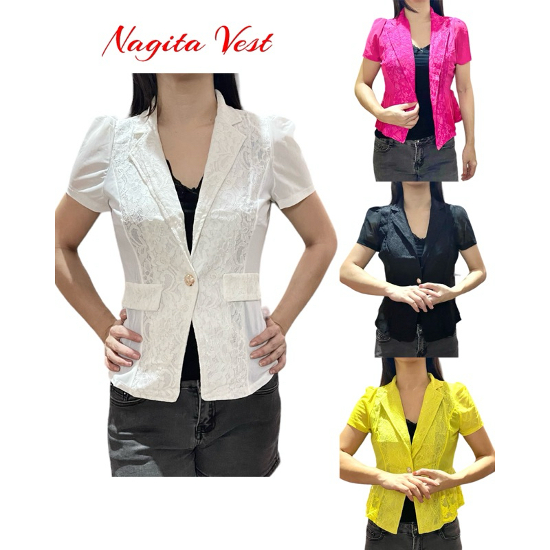 TERMURAH!! VEST ROMPI BLAZER WANITA BANGKOK BROKAT BRUKAT