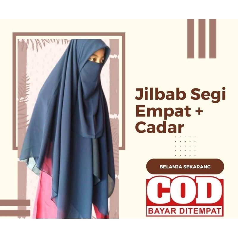 JILBAB SEGI 4 + CADAR KARET
