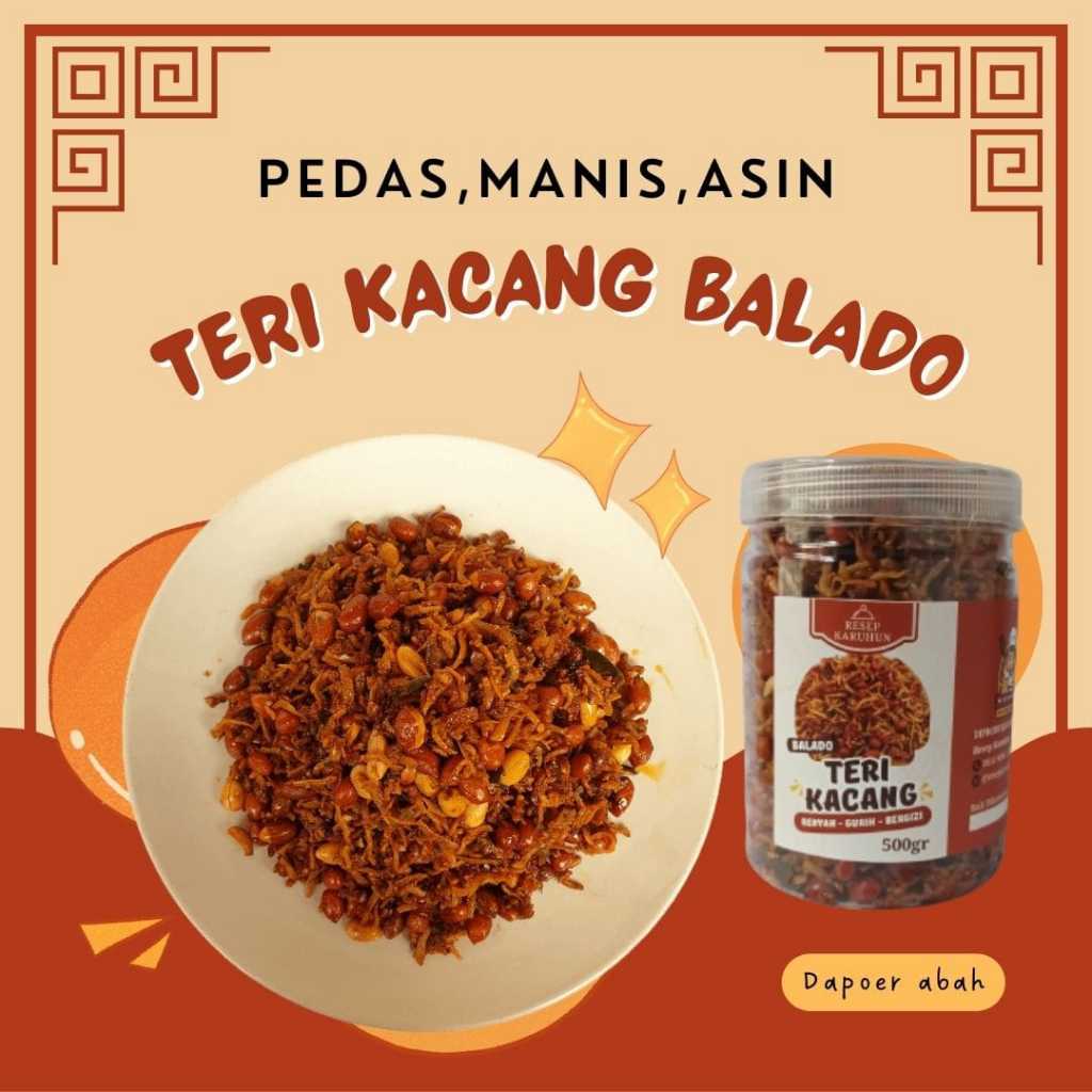 

Teri Kacang Balado Teri Medan 250 grm Daun Jeruk Kriuk