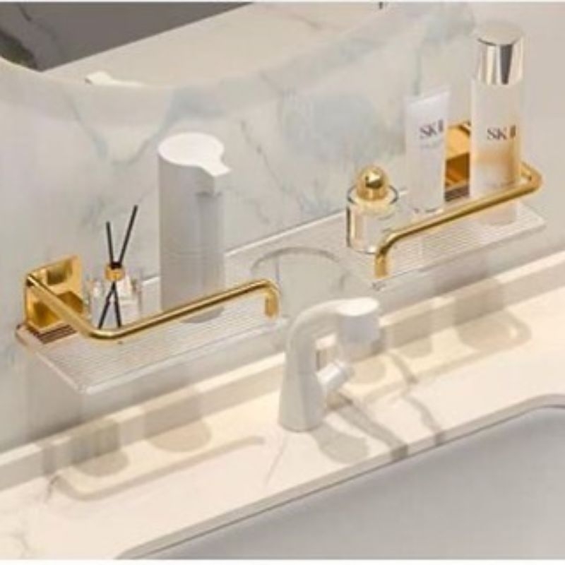 Rak Serba Guna rak wastafel Gold rak aksesoris kamar mandi rak sabun Gold rak kamar mandi Gold