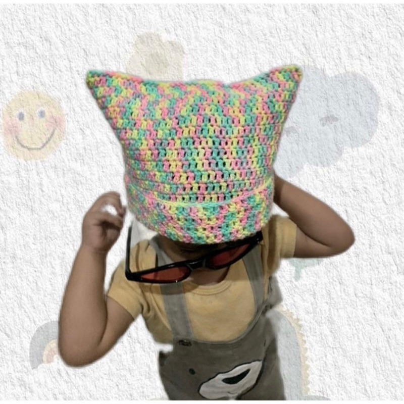 Topi Rajut Anak // Crochet Beanie // Cat Ear Beanie