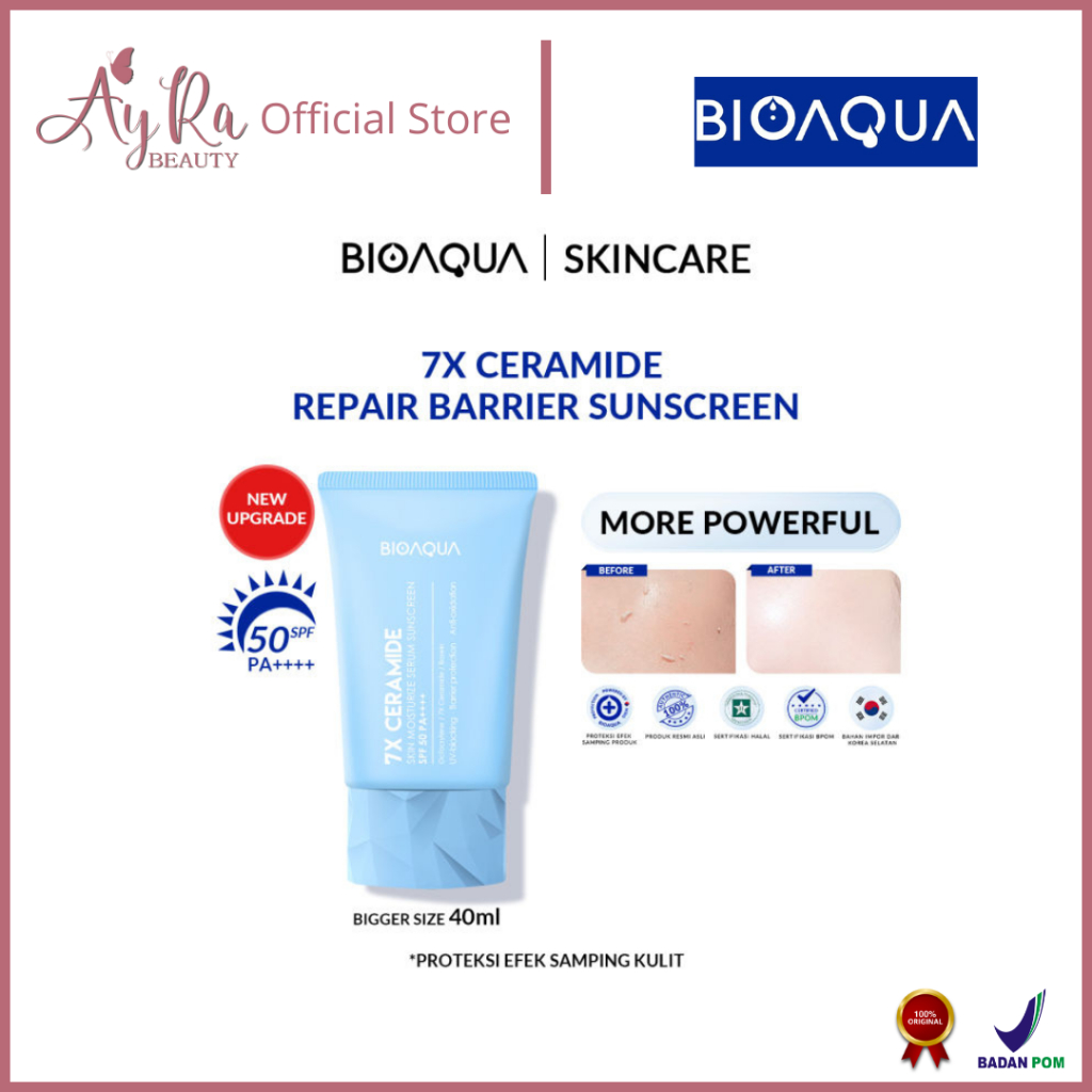 AyRa Beauty - BIOAQUA 7X Ceramide Sunblcok Wajah Sunscreen SPF 50 PA++++ 40ml Skincare Sunblock Untu