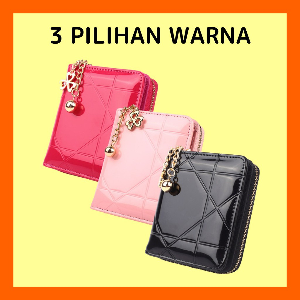 SPDM-18 DOMPET KECIL WANITA KULIT GLOSSY ABG FASHION KOREA MURAH BATAM BRANDED LIPAT RESLETING