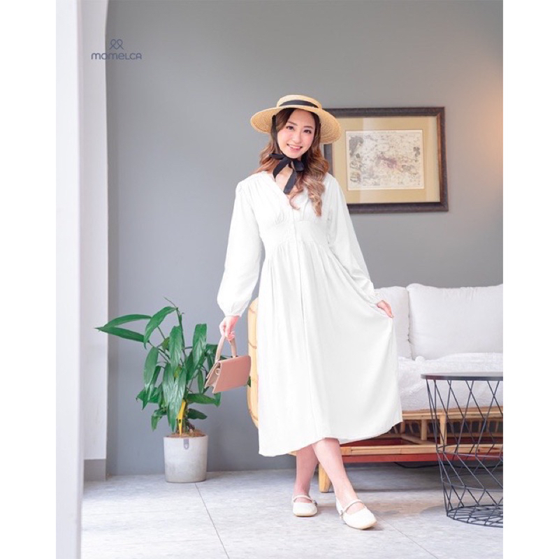 Jollie Dress by Momelca Big size / White Dress / Gaun Putih