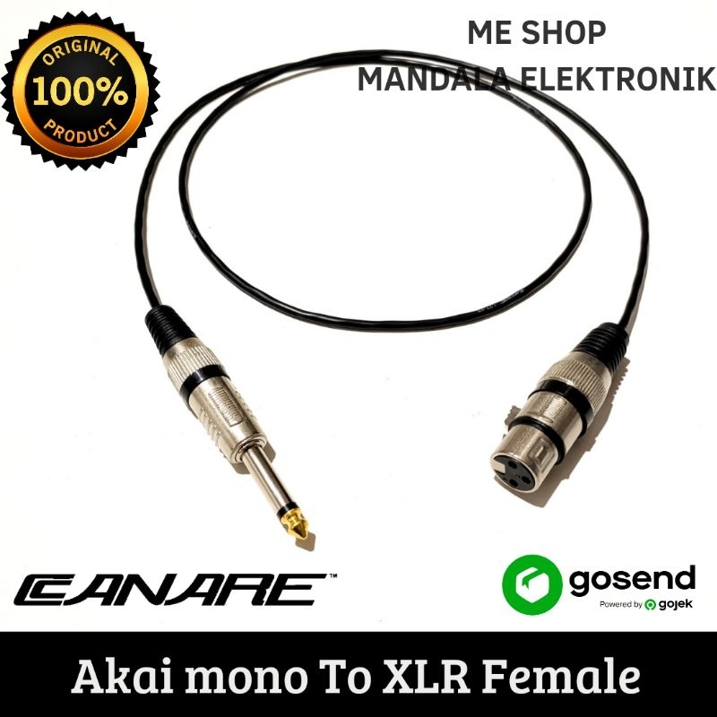 kabel jack akai mono to xlr female kabel microphone bodi kecil