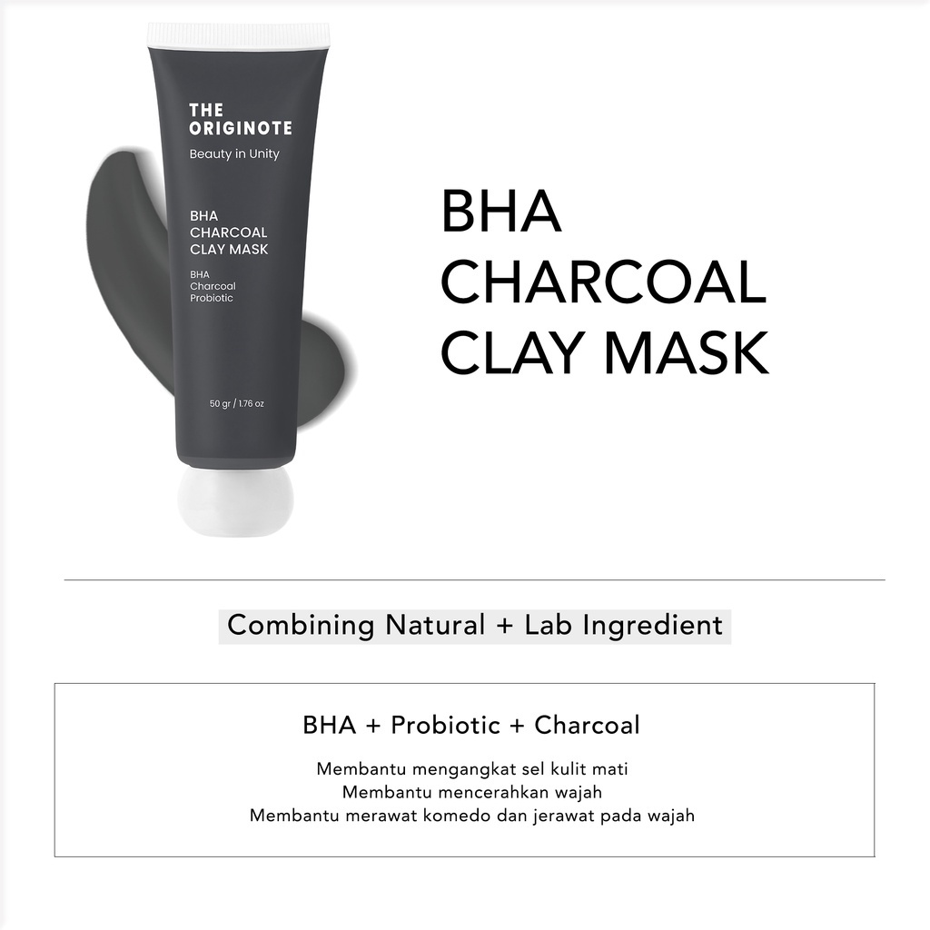 The Originote Charcoal Clay Mask | Masker Wajah Charcoal The Originote