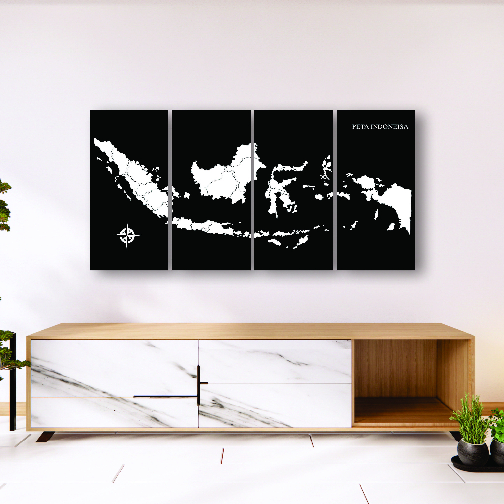 Peta Indonesia WallArt Aesthetic Wall decor Premium hiasan dinding aesthetic