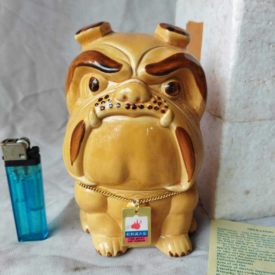 Pajangan Vintage NOS Patung Keramik Fire Micky