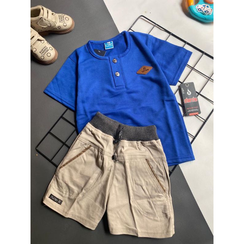 Setelan Baju Anak Laki-laki Kerah Kancing 1-8th