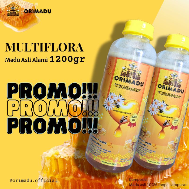 

MURAH!! MADU 1Kg 200gr Asli | Madu Multiflora | Madu Asli Alami | Madu Herbal