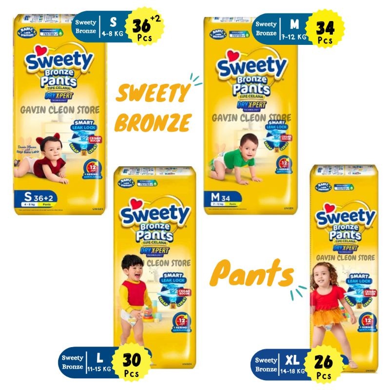 Sweety Bronze Pants S36|| M34 || L30|| XL26 - Pampers Sweety Bronze Tipe Celana || Sweety Bronze Pan