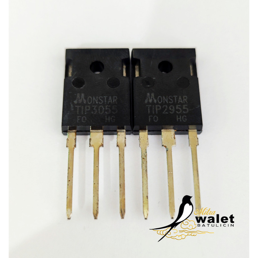 Transistor TIP 2955 3055 Satu Set Merk Monstar