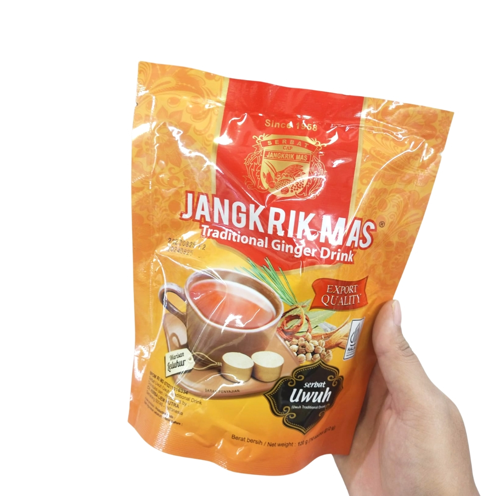 

Serbat Jangkrik Mas - Wedang Uwuh 1 pack isi 10 sachet @12gr