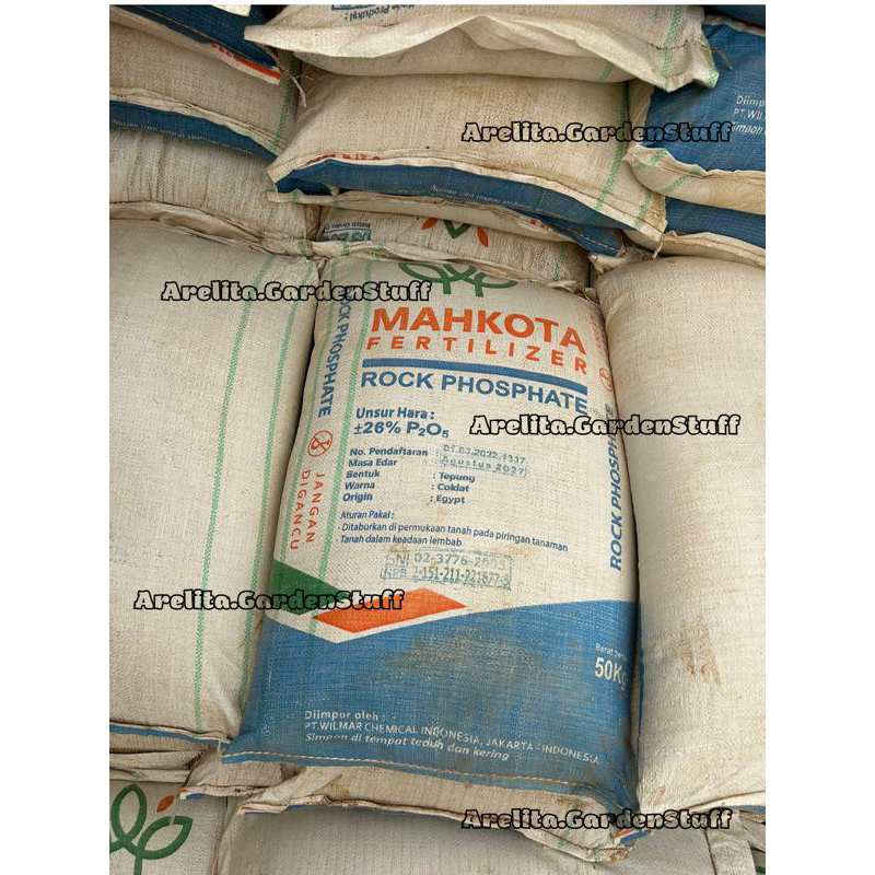 Pupuk RP Rock Phospate ex Egypth merk MAHKOTA 50kg