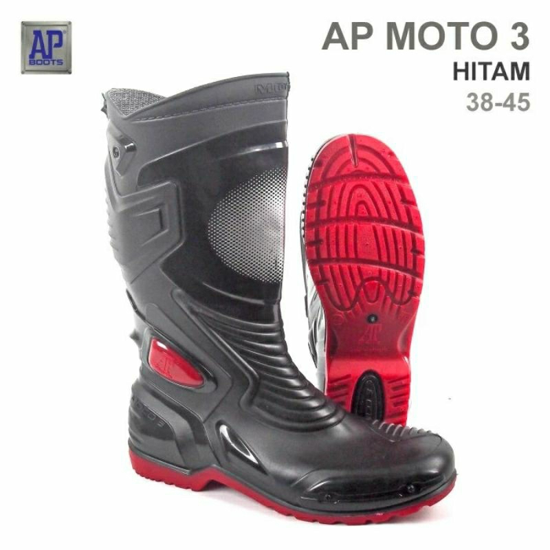 Sepatu BOOTS AP MOTO 3 Hitam / AP BOOTS MOTO 3 Black