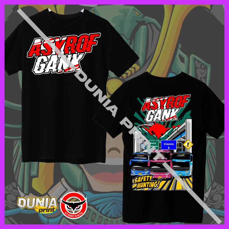 (Free sticker + ganci) KAOS BUSMANIA ASYROF MSM ASYROF GANK POLLYCOTTON 24s