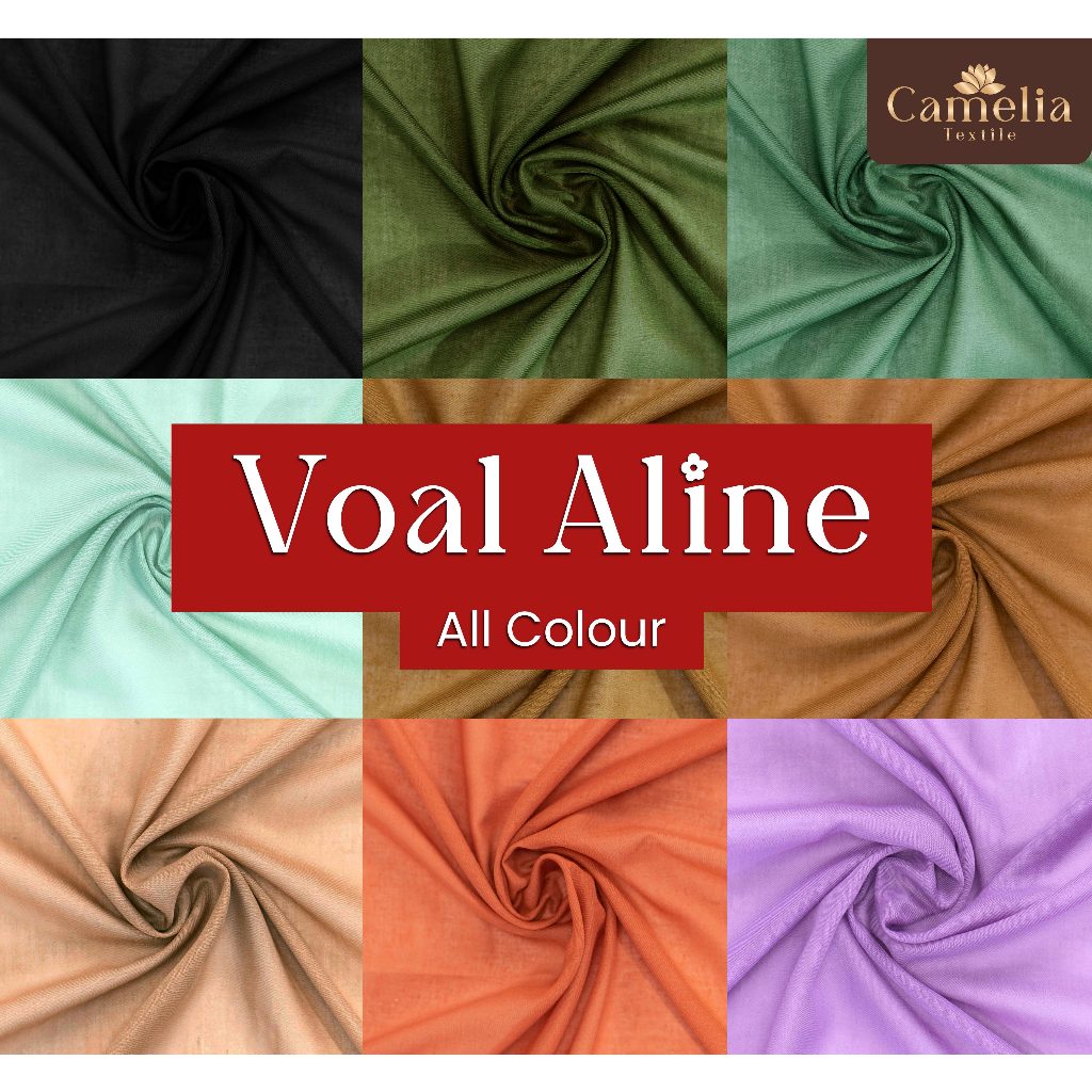 Cameliatex Kain Voal Polosan Meteran Potongan Premium Kerudung / Hijab / Jilbab / Segiempat 115cm