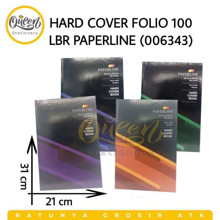 

1 PCS HARDCOVER FOLIO 100 LBR PAPERLINE (006343) - NOTEBOOK BUKU PEMBUKUAN BESAR SAMPUL KERAS