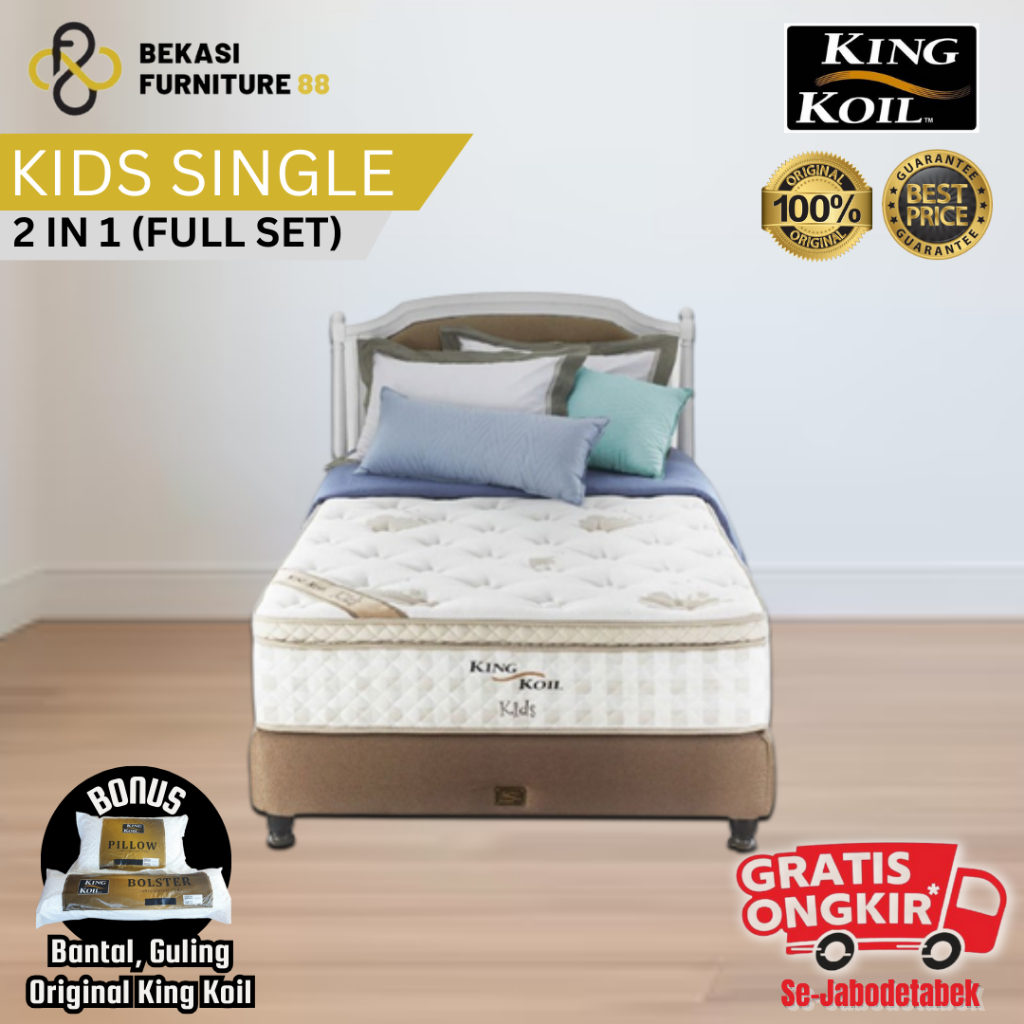 1 Set Kasur 2in1 KING KOIL Kids Single Set Springbed