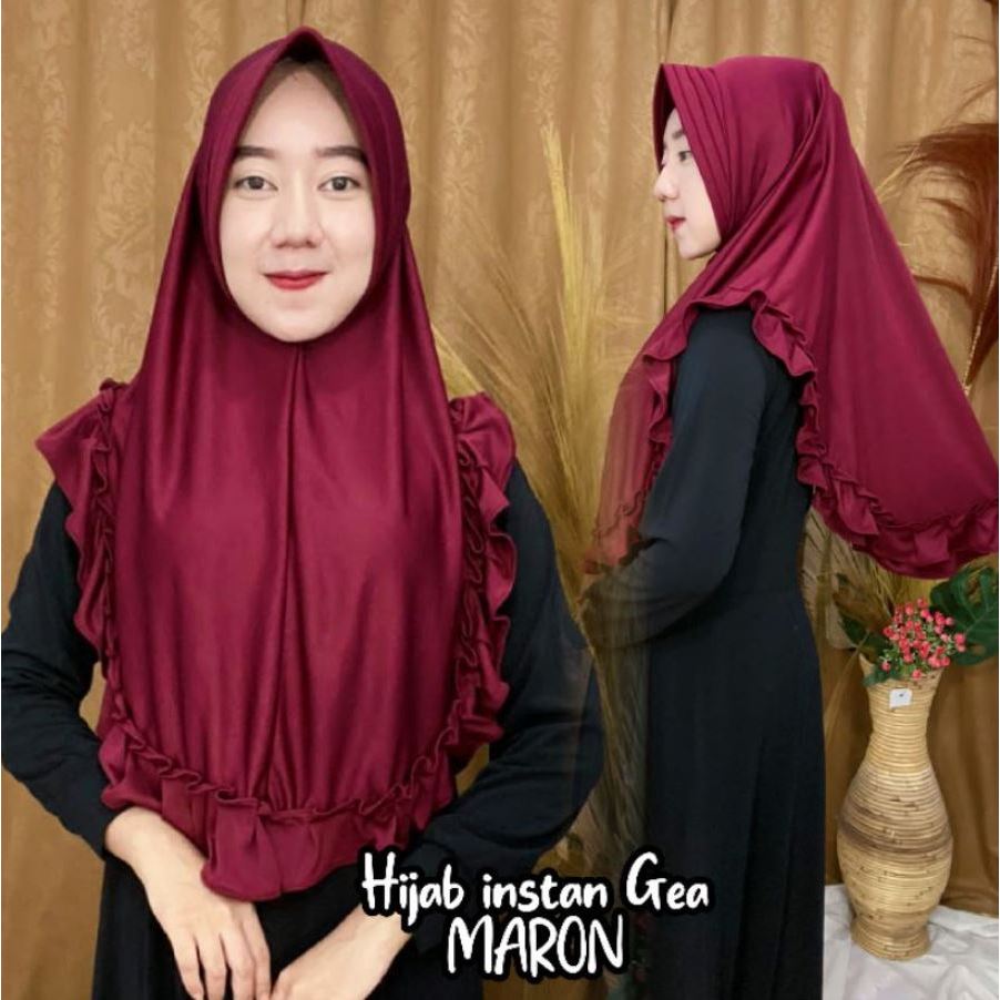 GEA hijab instan//Jilbab Rempel syari//Khimar pet jersey
