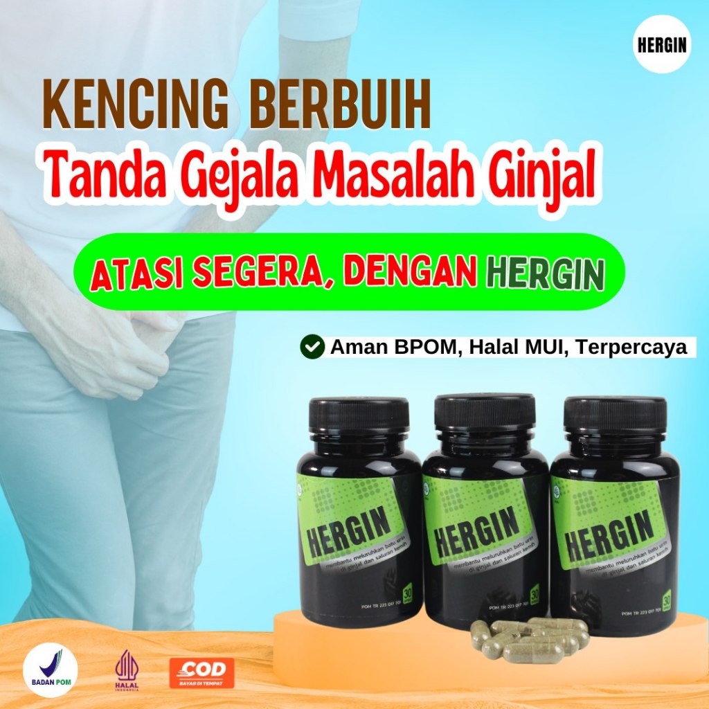 HERGIN Herbal Suplemen Kesehatan / Membantu Meluruhkan Batu Ginjal / Melancarkan Buang Air Kecil / Memelihara Kesehatan Ginjal