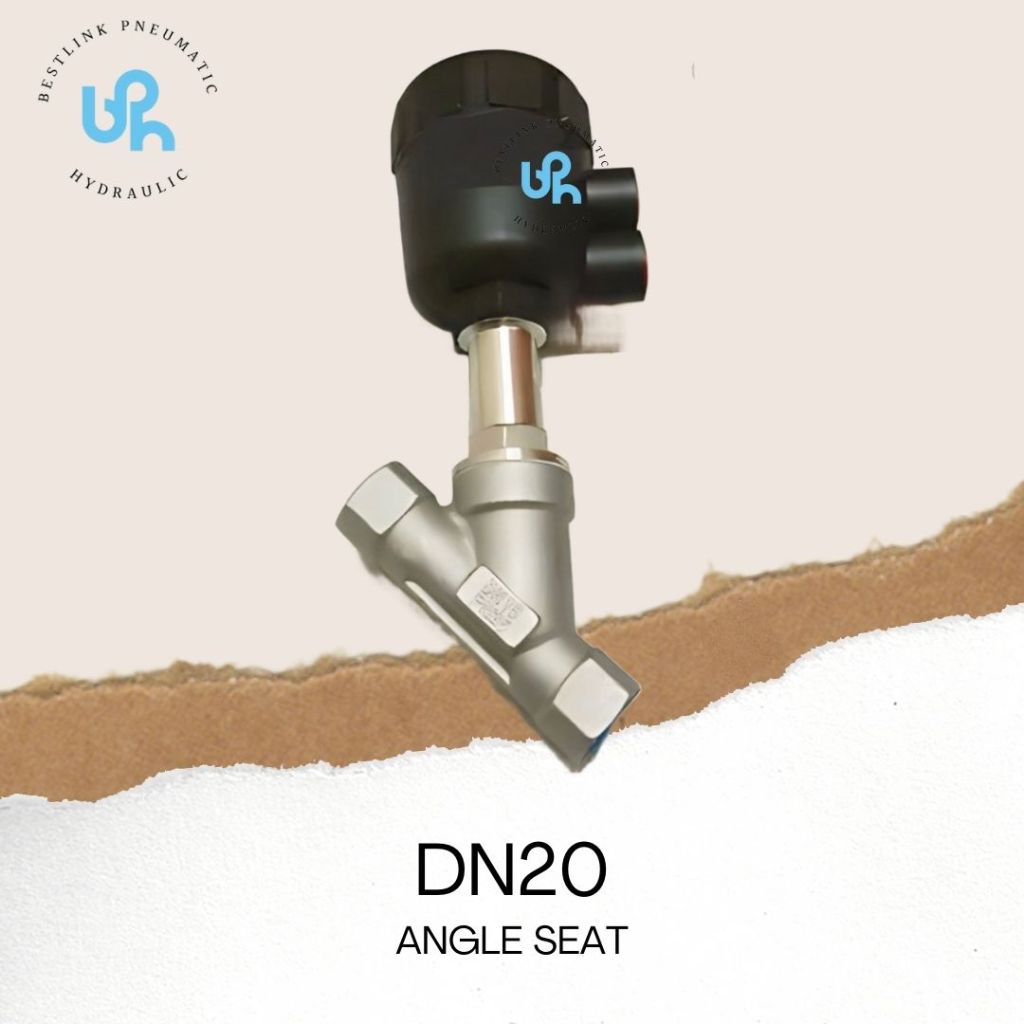 DN20 ANGLE SEAT PNEUMATIC PVC BODY SS316