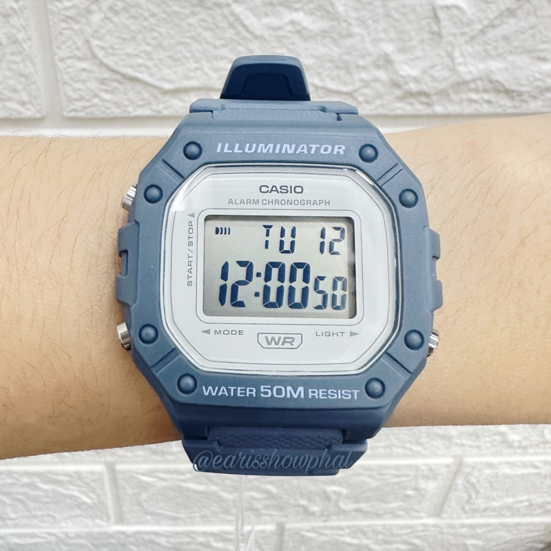 Jam Tangan Casio W-218HC - Jam Tangan Karet - Biru - Jam Tangan Ori - Casio Ori