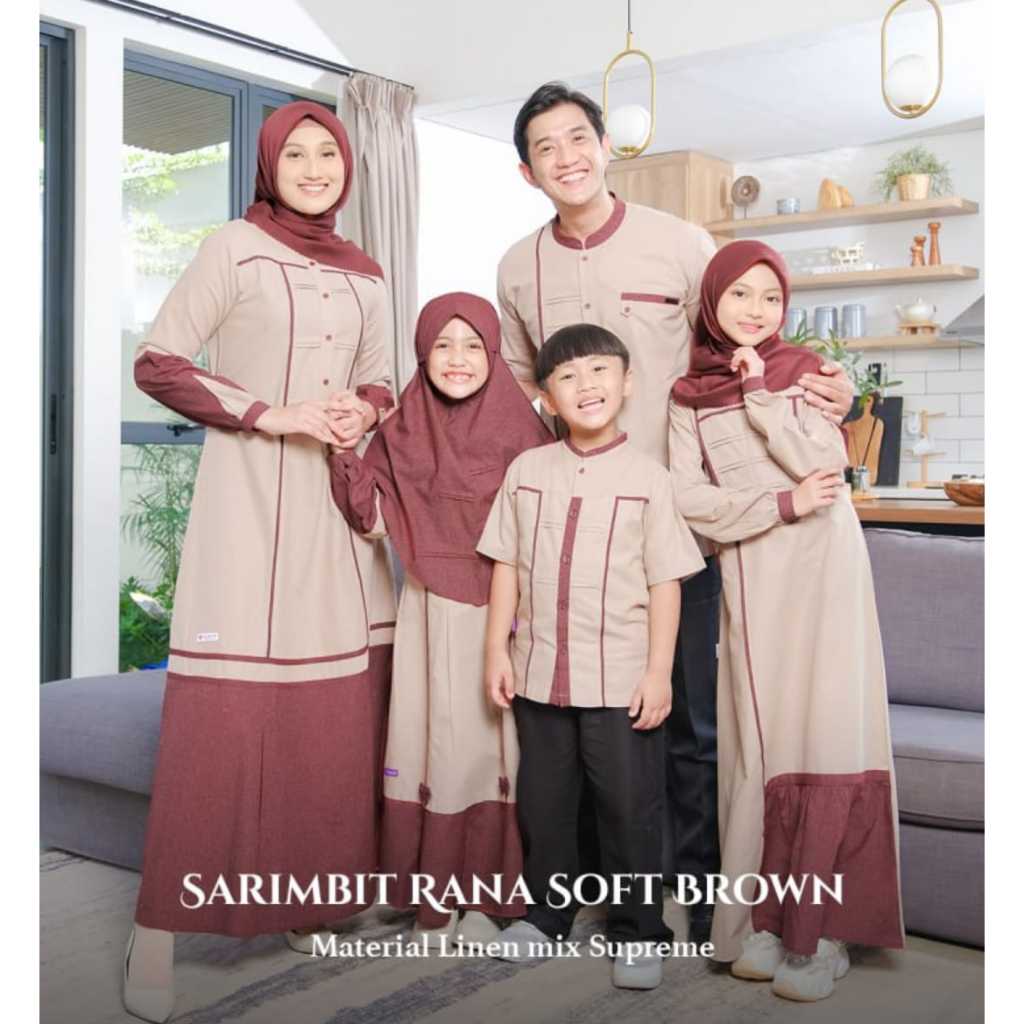 sarimbit rauna rgf rana brown / gamis dewasa / baju muslim couple / gamis ibu dan anak / RKAF RKF RG