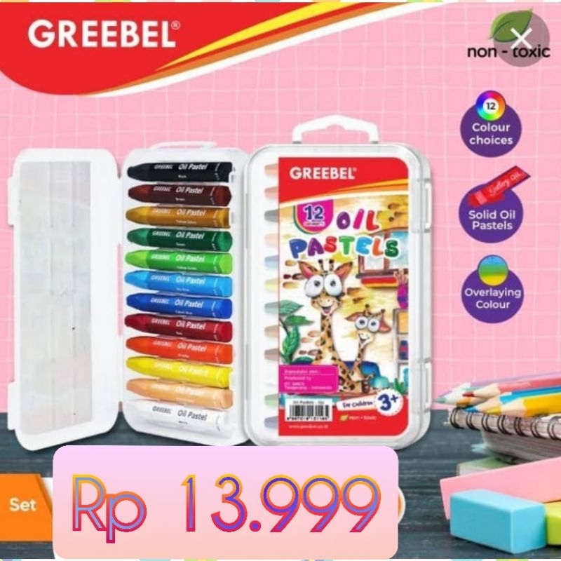 

( Packing Free Bubble Wrap / Kardus ) Crayon Pastell Oil GREEBEL 12 Warna