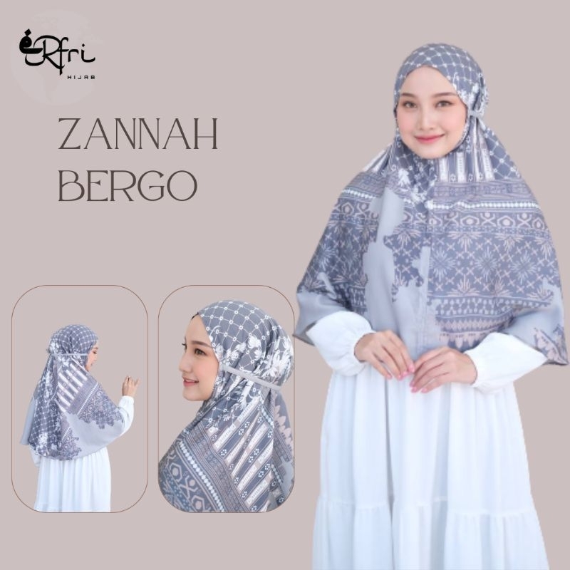 [ERFRI] Zannah Bergo, Bergo Instan, Bergo Motif, Jilbab Instan, Jilbab Motif,  Bergo Instan Motif