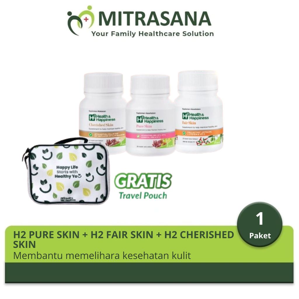 Paket Kesehatan Kulit - H2 Pure Skin, H2 Fair Skin, dan H2 Cherished Skin