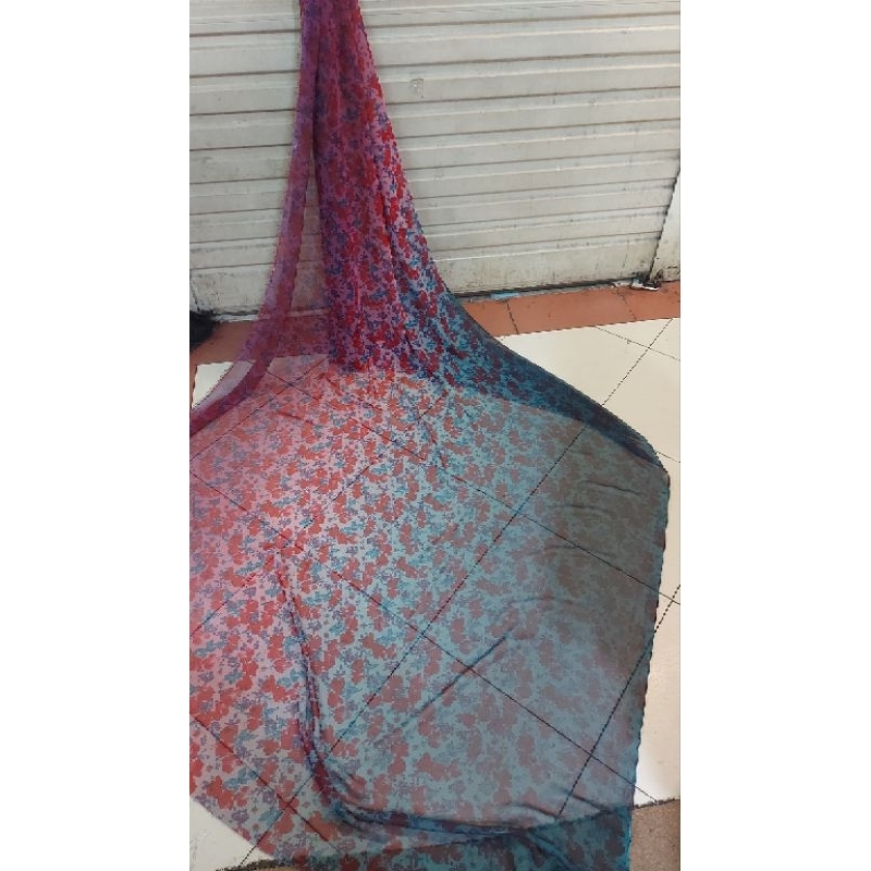 Kain chiffon gradasi/bahan Ceruty sifon motif gradasi