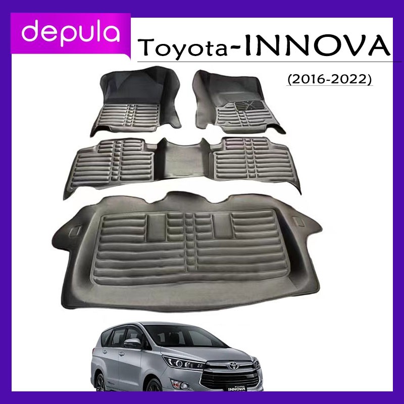 INNOVA 4 Pcs/set 3 Baris Premium Sporty Karpet Mobil Hitam Automobile Interior Accessories Toyota-IN