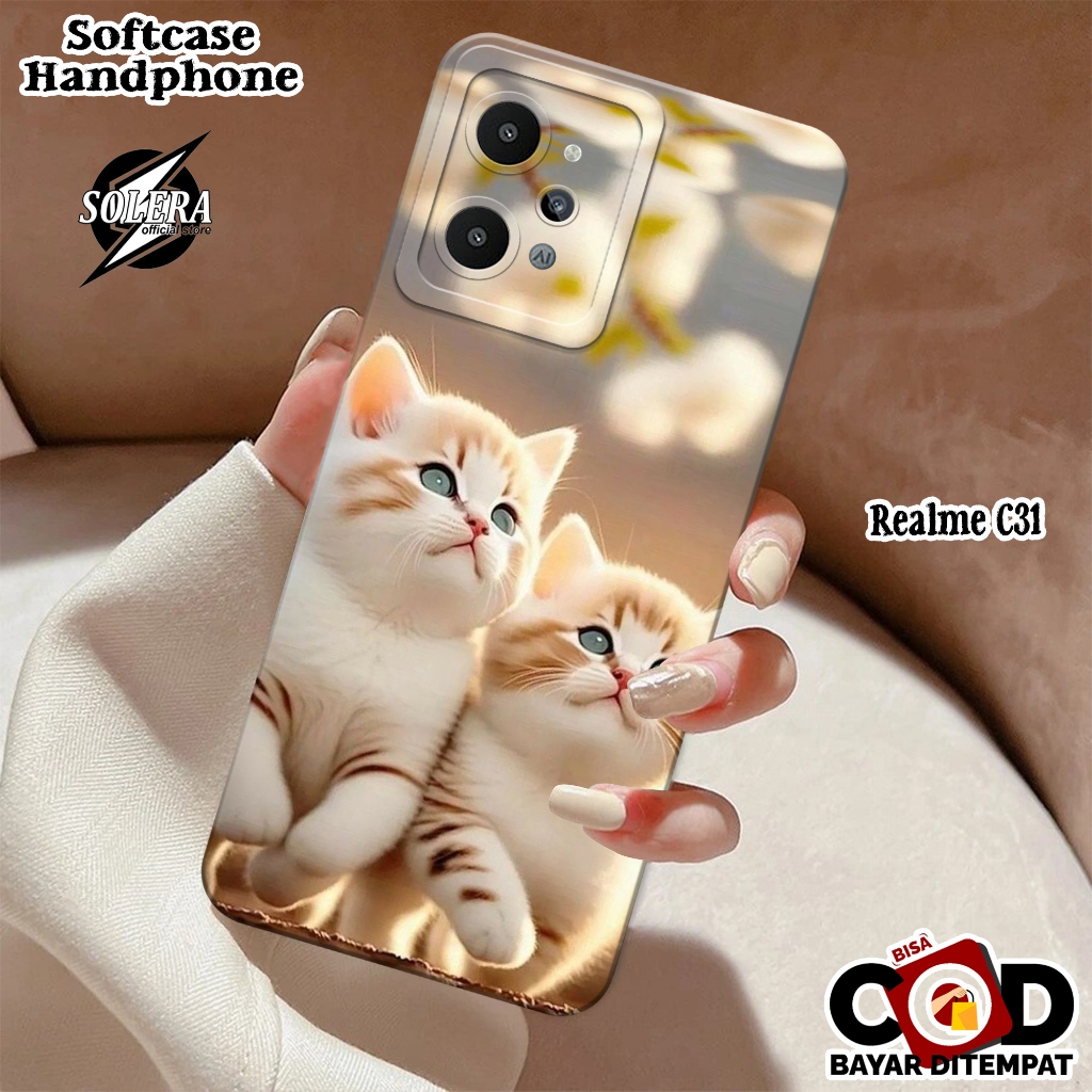 Case Realme C31 Softcase Realme C31 Terbaru Silikon Pro Camera Fashion Case Kucing Cute Cover Hp Kes