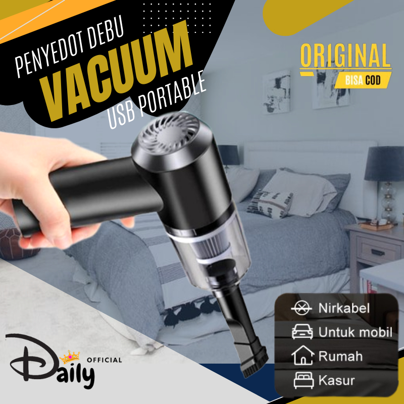Vacuum Cleaner Wireless Portable Mini - Vakuum Penghisap Debu Mobil, Meja, Rumah USB