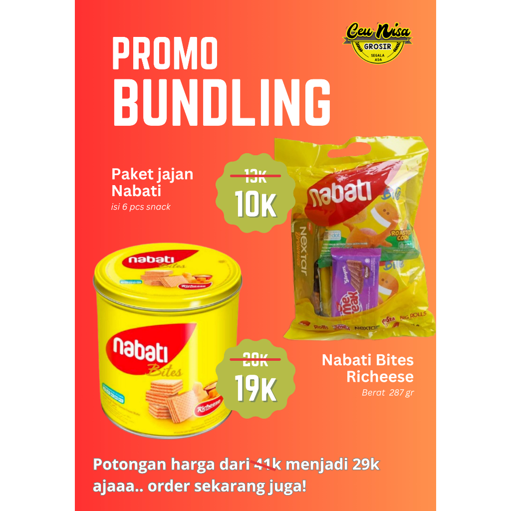 

Promo Bundling Nabati bites richeese free paketan jajan nabati