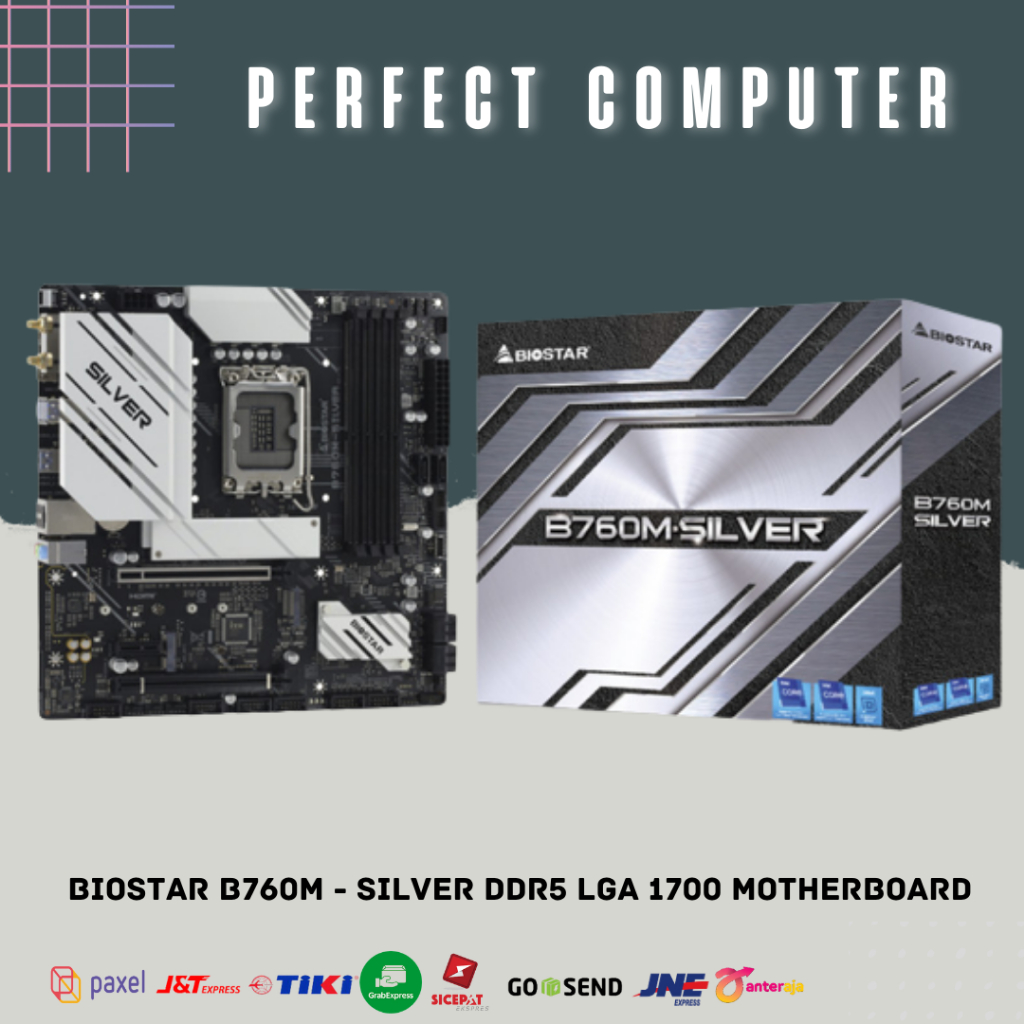 MOTHERBOARD BIOSTAR B760M - SILVER DDR5 LGA 1700