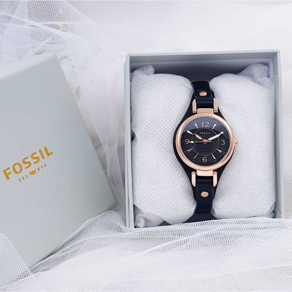 NEW - Jam Tangan Wanita Fs6834Lv Tali Kulit Free Box Original & Baterai Cadangan