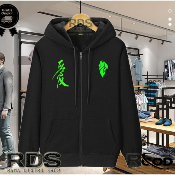 RDS COD..!! Jaket Hoodie distro terbaru logo AC Milan Kirka Cina Keren Text neon original unisex cew
