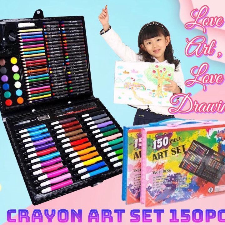 

☇✯✱ CRAYON PENSIL WARNA 150PCS - ALAT TULIS SET CRAYON COLOURING SET 150PCS ART