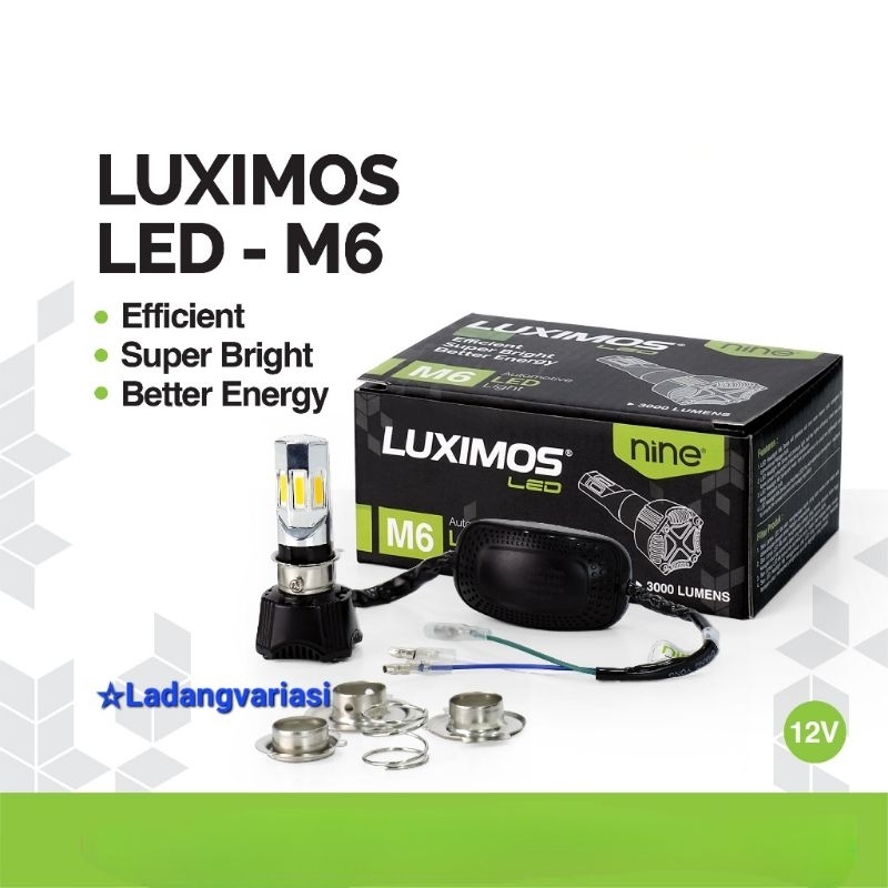 LAMPU UTAMA MOTOR LED 6 SISI Hi LLOW H6 H7 H4 ECO9 M6 SUPER TERANG