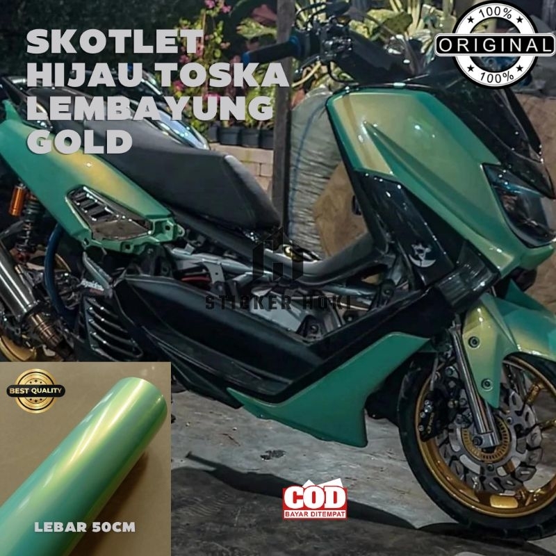 SKOTLET STIKER MOTOR LEMBAYUNG LAKE GREEN MAGIC CANDY SCOTLITE GREEN VOLCANO SCOTLAIT HIJAU TOSCA LE
